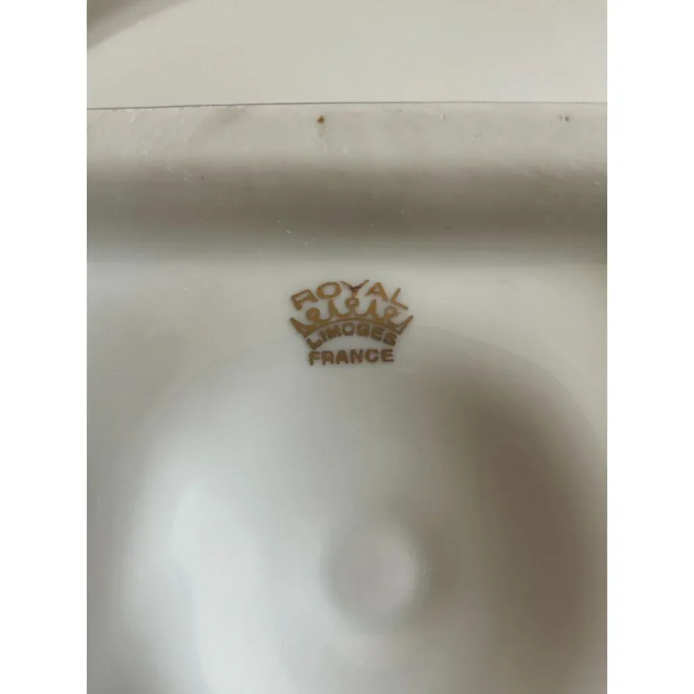 Vintage Limoges France Porcelain Gold Rose Cake Stand/Pedestal Plate - Picture 4 of 6